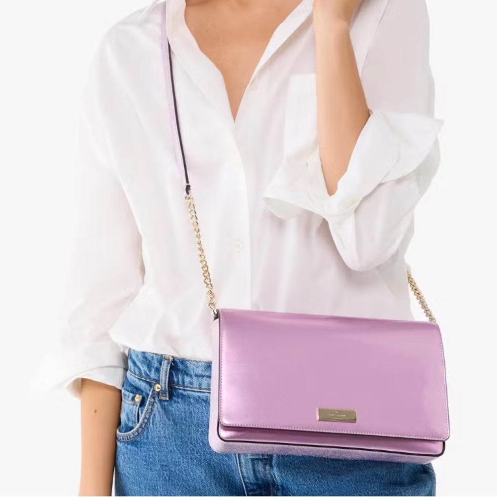 Kate Spade ♠️ Kenzie Quartz Pink Patent Crossbody OR Clutch. Wallet in closet